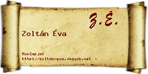 Zoltán Éva névjegykártya