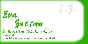 eva zoltan business card